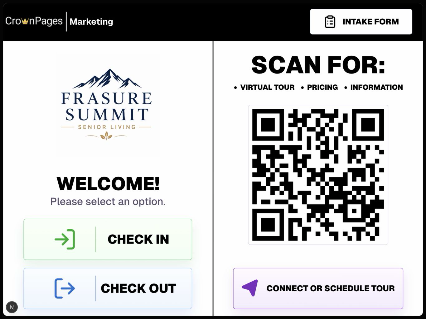 CrownPages visitor identification interface